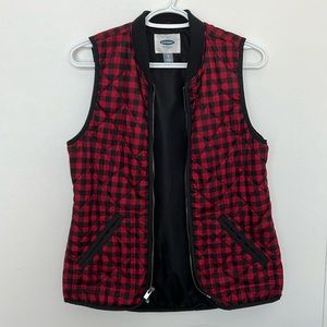 Plaid Lightweight Vest XS red and black